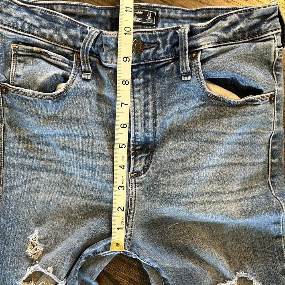Abercrombie and Fitch Jeans Simone High Rose Super Skinny 28 6 Distressed EUC - Picture 3 of 7